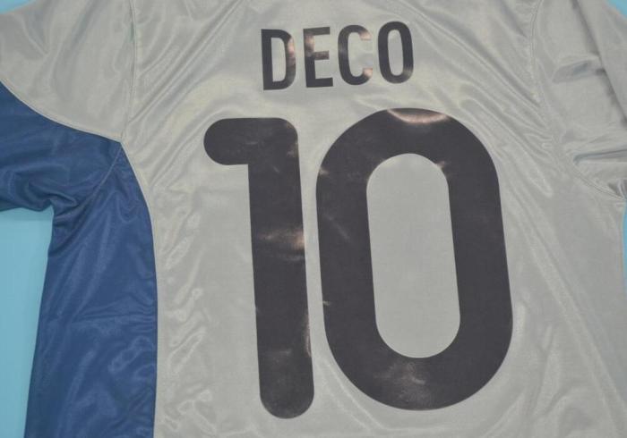 with UCL Patch Retro Jersey 2001 Porto DECO 10 Away Grey Soccer Jersey Vintage Football Shirt