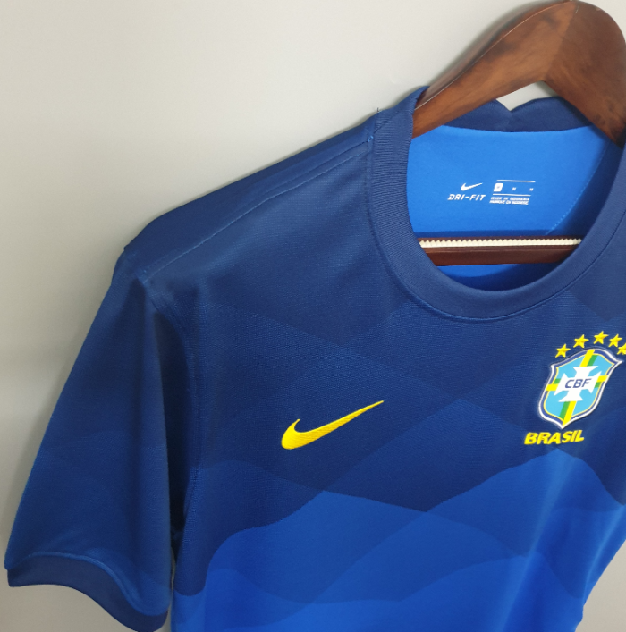 Retro Jersey 2020 Brazil Away Blue Soccer Jersey Vintage Brasil Football Shirt
