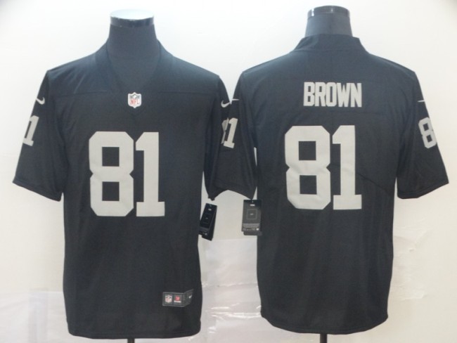Oakland Raiders 81 BROWN BLACK NFL Jersey