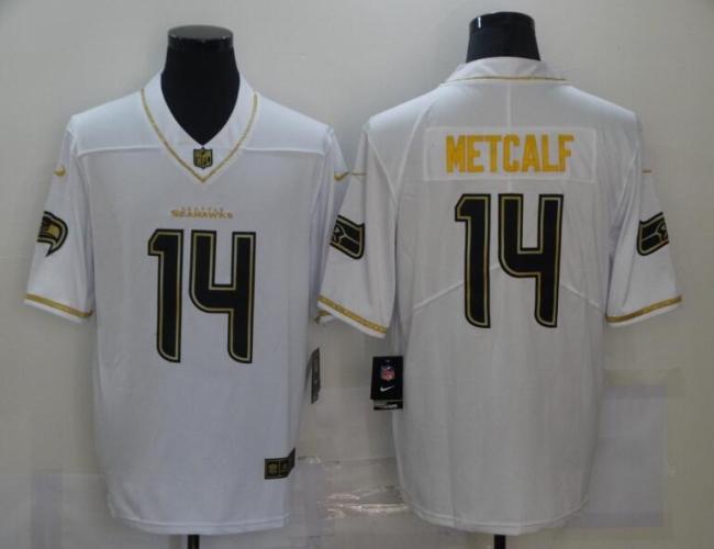 Seattle Seahawks 14 METCALF White NFL Jersey
