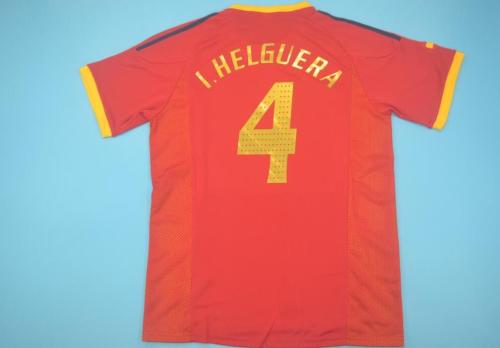Retro Jersey 2002 Spain 4 I.HELGUERA Home Soccer Jersey Vintage Football Shirt