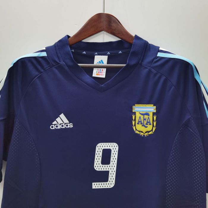 Retro Jersey 2002 Argentina Away Blue Soccer Jersey Vintage Football Shirt