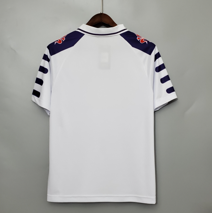 Retro Jersey 1998-1999 Fiorentina Away White Soccer Jersey Vintage Football Shirt