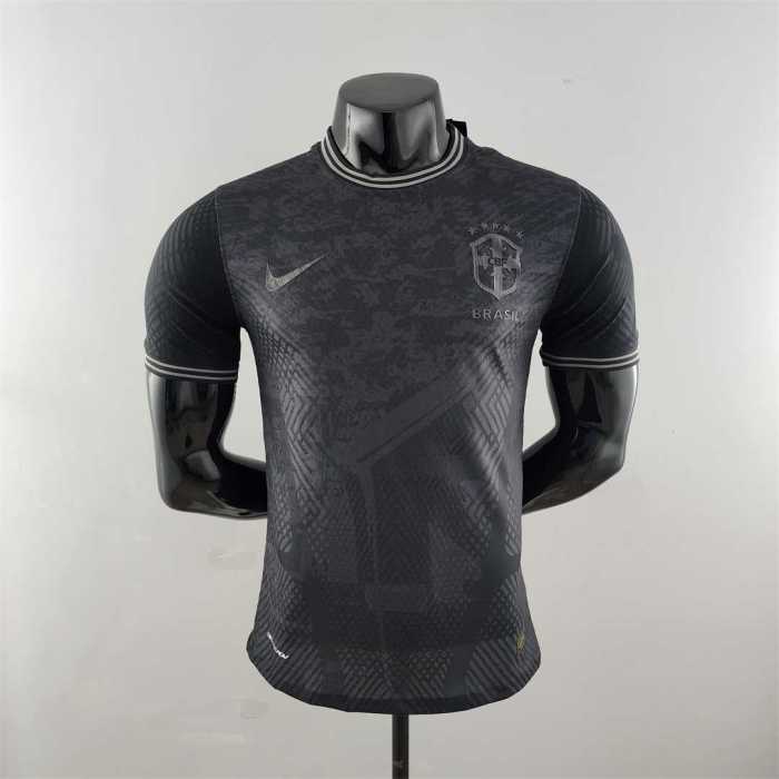 Player Version 2022 Brazil all black Soccer Jersey