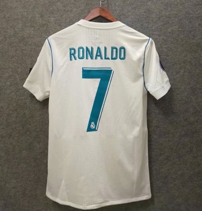 Retro Jersey Player Version Real Madrid 2017-2018 RONALDO 7 Home Soccer Jersey