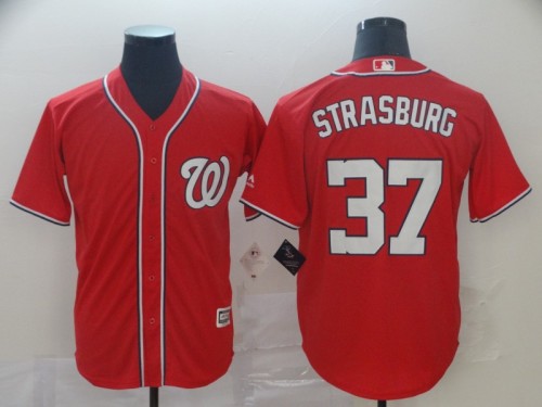 Washington Nationals 37 Stephen Strasburg Red New Cool Base Jersey