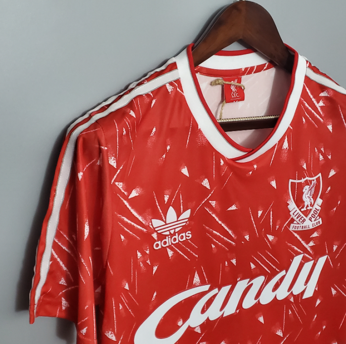 Retro Jersey 1989-1991 Liverpool Home Red Soccer Jersey Vintage Football Shirt