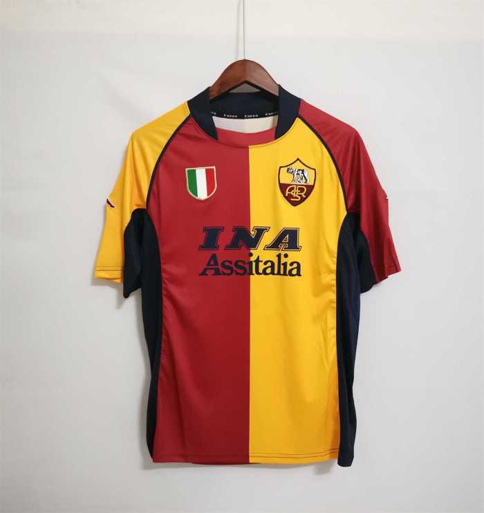 Retro Jersey AS Roma 2001-2002 TOTTI 10 Champions League Home Soccer Jersey
