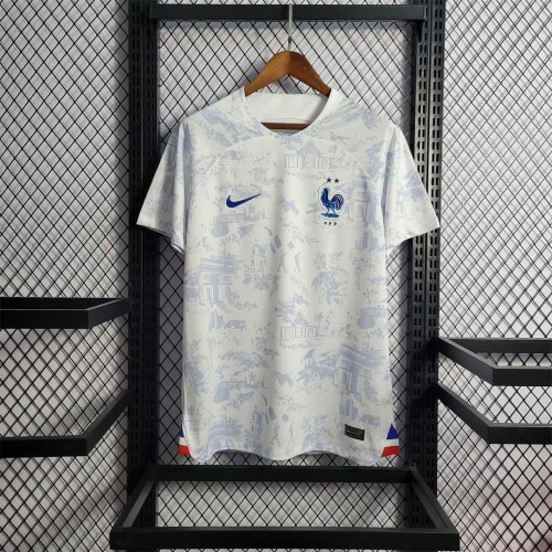 Retro Jersey 2022 France Away White Soccer Jersey Vintage Football Shirt