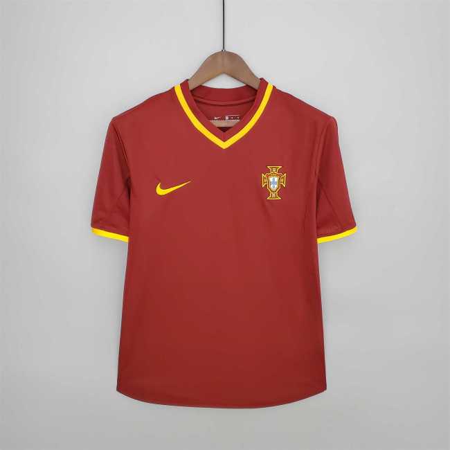 Retro Jersey 2000 Portugal Home Red Soccer Jersey Vintage Football Shirt