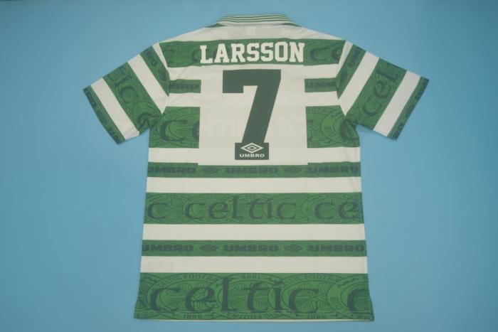Retro Jersey 1995-1997 Celtic 7 LARSSON Home Soccer Jersey