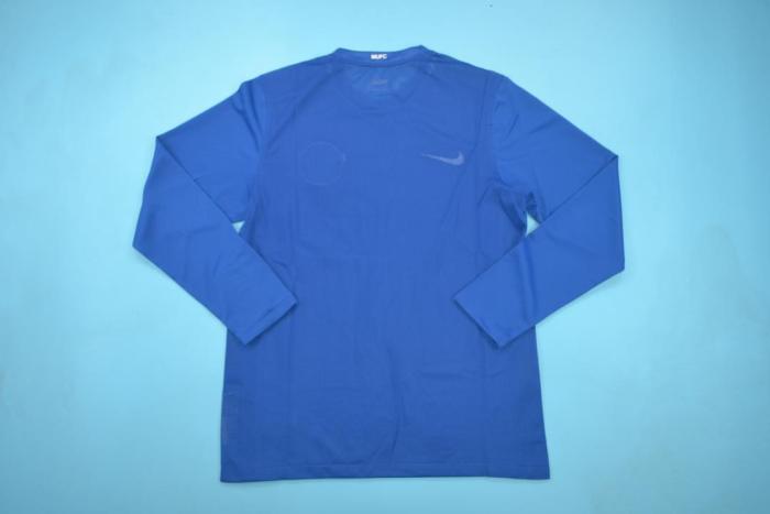 Long Sleeve Retro Jersey 2008-2009 Manchester United Away Blue Soccer Jersey Vintage Man Utd Football Shirt