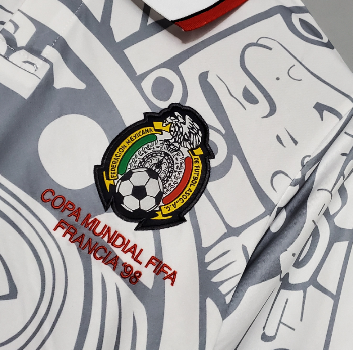 Retro Jersey 1998 Mexico Away White Soccer Jersey Vintage Football Shirt