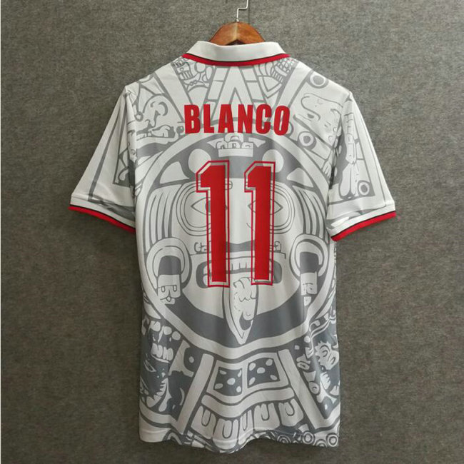 Retro Jersey 1998 Mexcio BLANCO 11 Away White Soccer Jersey