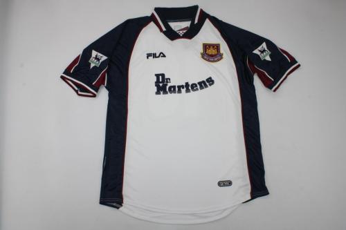 with Retro EPL Patch Retro Jersey 1999-2001 West Ham United LAMPARD 18 Away White Soccer Jersey