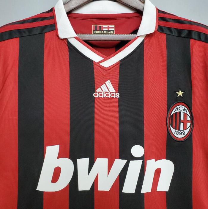 Retro Jersey 2009-2010 AC Milan Home Soccer Jersey Vintage Football Shirt