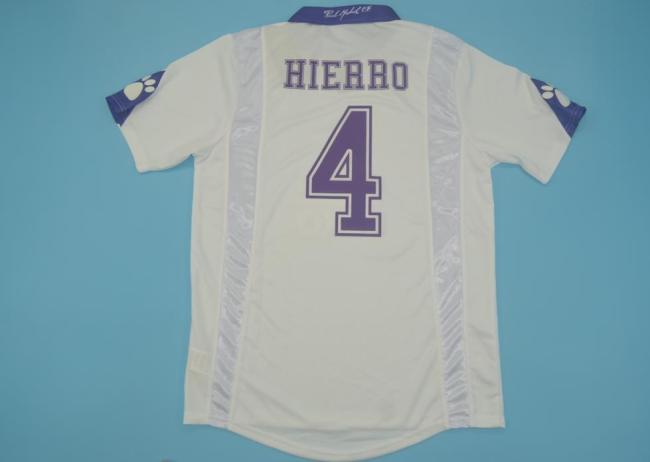 Retro Jersey 1997-1998 Real Madrid 4 HIERRO Home Soccer Jersey