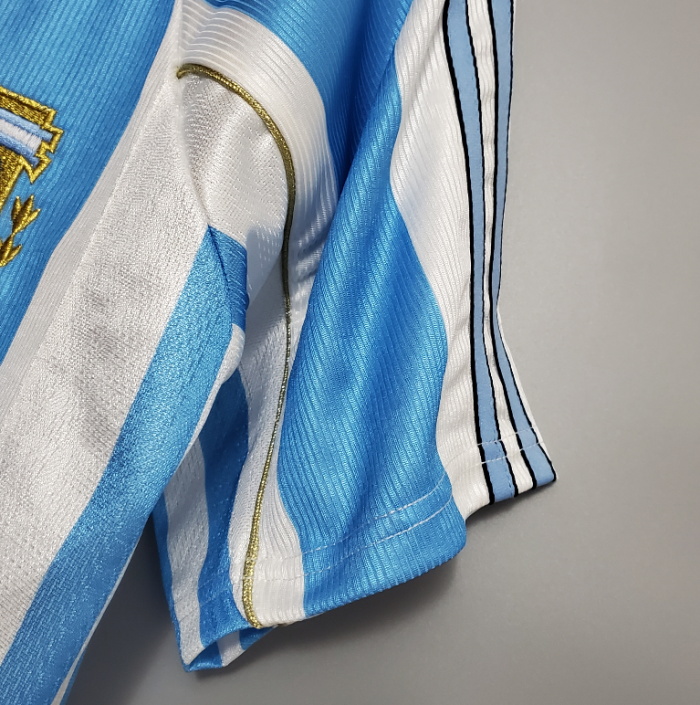 Retro Jersey 1998 Argentina Home Soccer Jersey Vintage Football Shirt