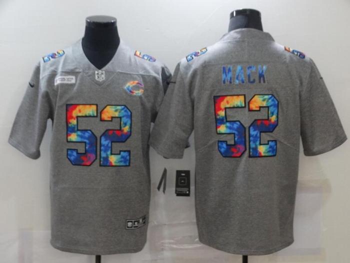 Chicago Bears 52 MACK Grey Vapor Untouchable Rainbow Limited Jersey
