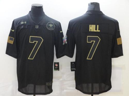 New Orleans Saints 7 HILL Black NFL Jersey