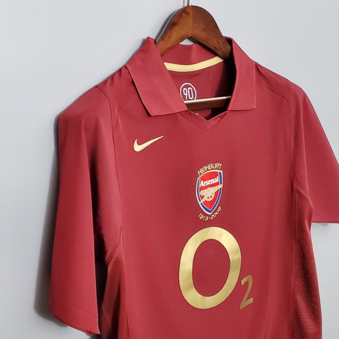 Retro Jersey 2005-2006 Arsenal Home Soccer Jersey Maroon Vintage Football Shirt