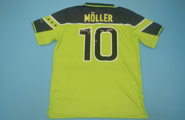 Retro Jersey 1996-1997 Borussia Dortmund 10 MOLLER UCL Version Yellow Soccer Jersey
