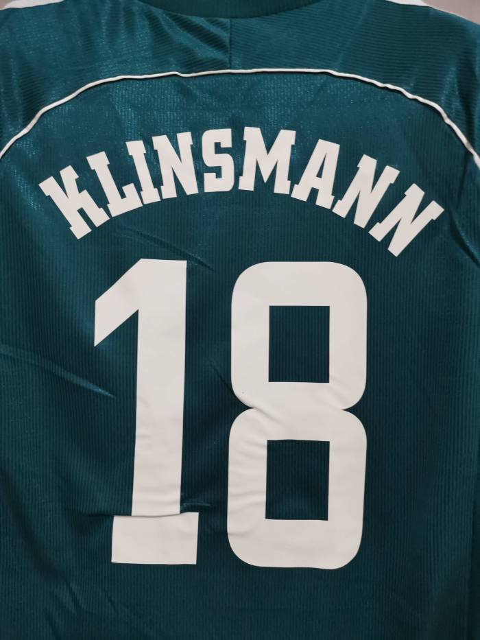 Retro Jersey 1998 Germany 18 KLINSMANN Away Green Soccer Jersey