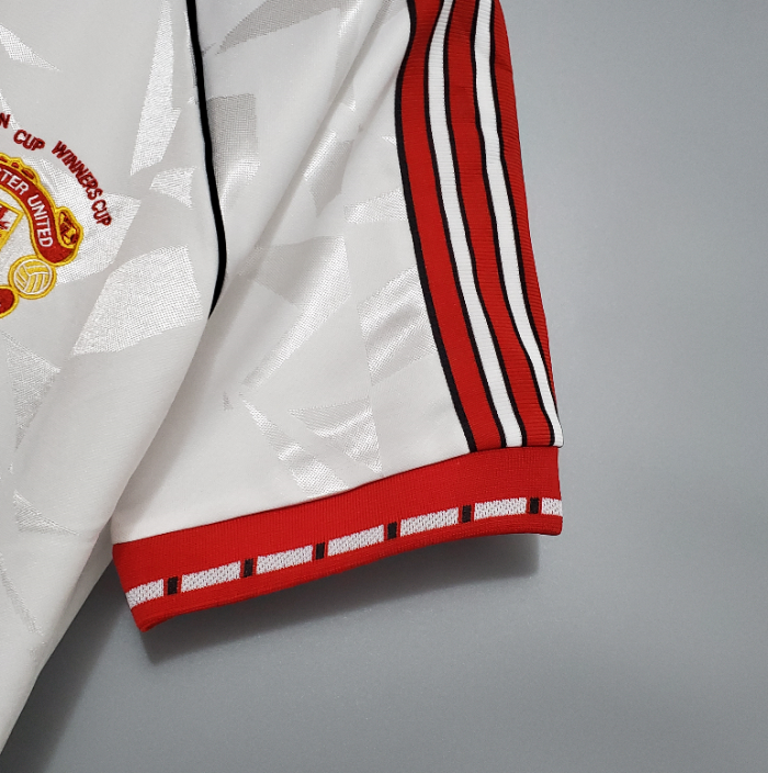 Retro Jersey 1991 Manchester United White Soccer Jersey Vintage Football Shirt