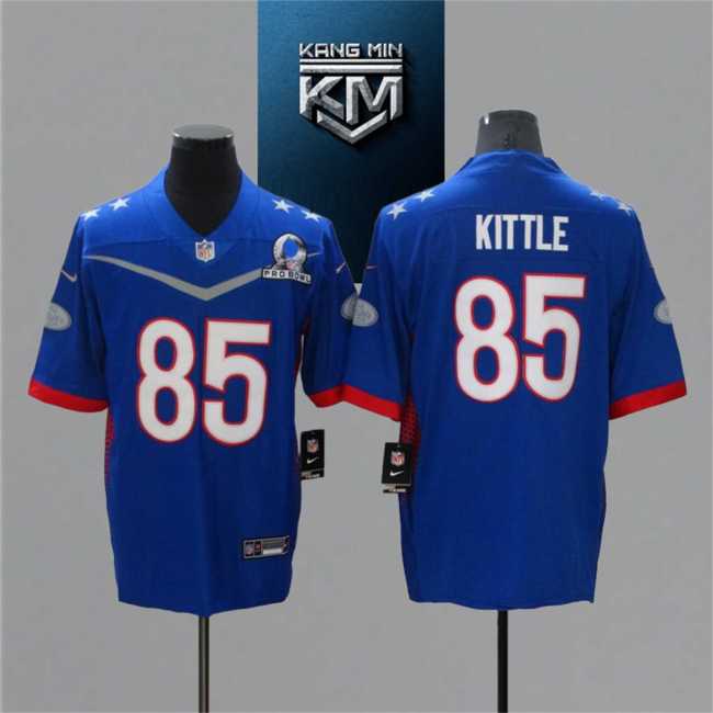 2022 Pro Bowl 85 KITTLE BLUE NFL Jersey S-XXL WHITE Font