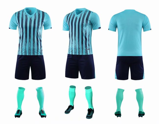 XBJ-DANING-8109 Blue Plate Suit Adult Uniform Youth Kids Set Jersey and Shorts