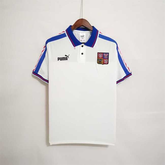 Retro Jersey 1996 Czech Away White Soccer Jersey