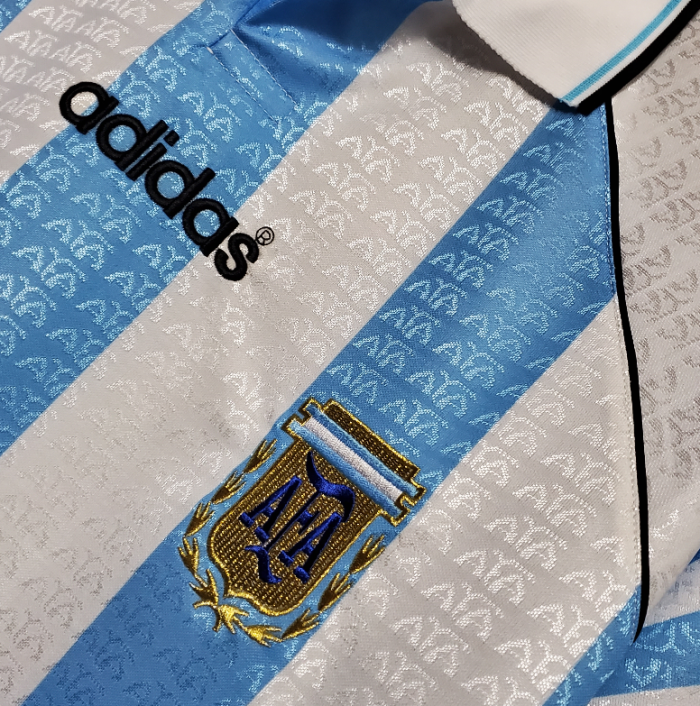 Retro Jersey 1994-1996 Argentina Home Soccer Jersey Vintage Football Shirt