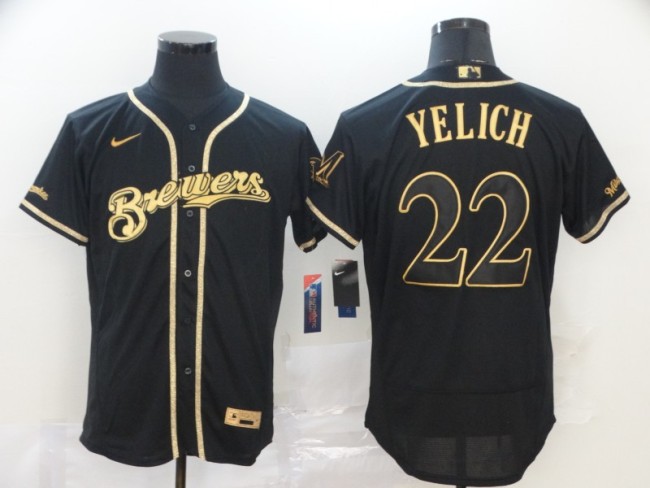 Atlanta Braves 22 YELICH Black 2020 Flexbase Jersey