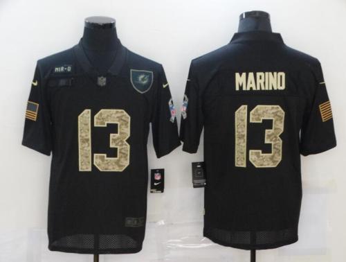 Miami Dolphins 13 MARINO Black Camo 2020 Salute To Service Limited Jersey