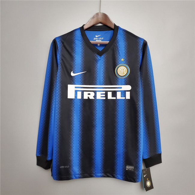 Retro Jersey Inter Milan 2010-2011 Home Long Sleeve Soccer Jersey