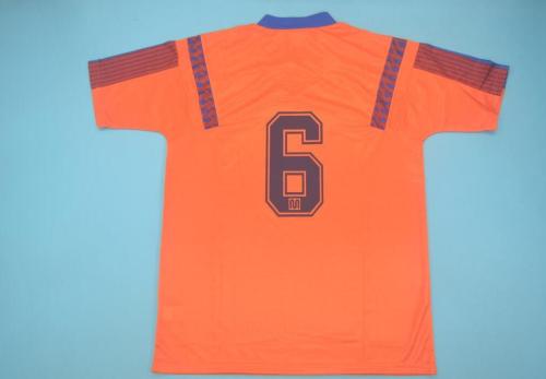 Retro Jersey 1992 Barcelona 6 Away Orange UCL Final Soccer Jersey