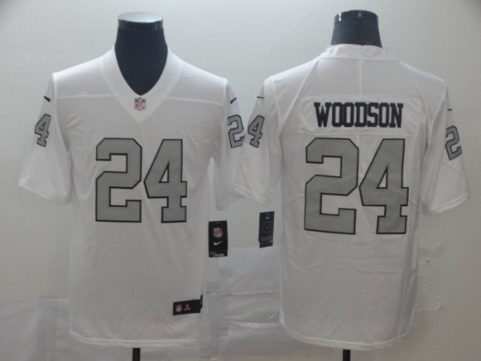 Oakland Raiders 24 Charles Woodson White NFL Jersey