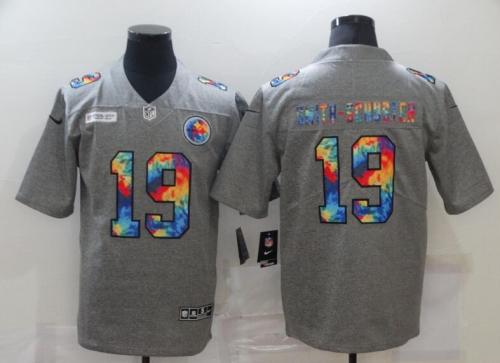 Pittsburgh Steelers 19 SMITH-SCHUSTER Grey Vapor Untouchable Rainbow Limited Jersey