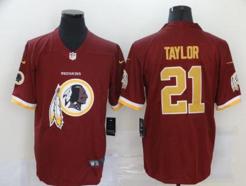 Redskins 21 Sean Taylor Red Team Big Logo Number Vapor Untouchable Limited Jersey