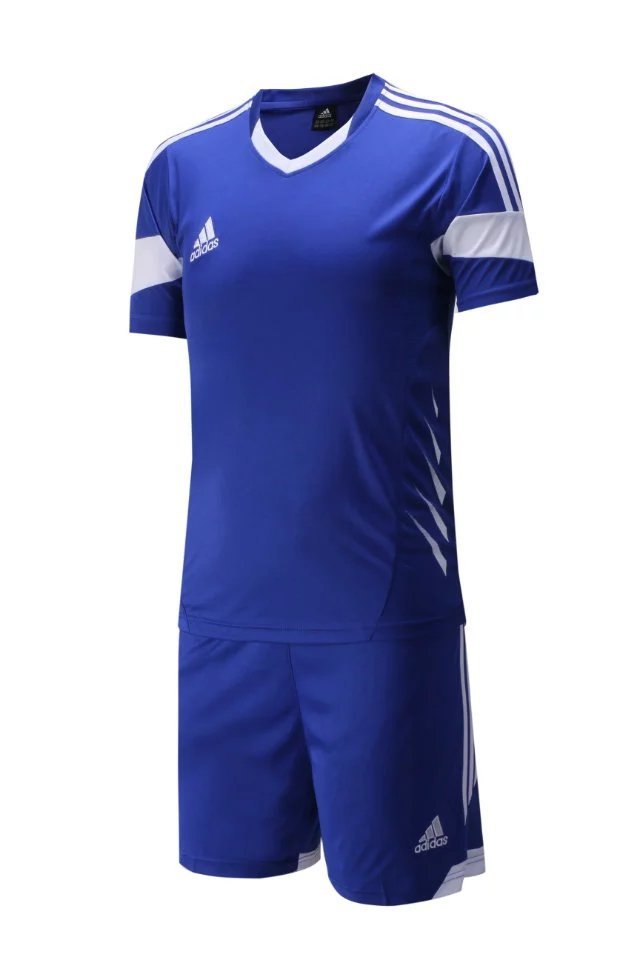 #809 Blue Soccer Training Uniform Blank Jersey and Shorts
