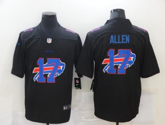 Buffalo Bills 17 ALLEN Black Shadow Logo Limited Jersey