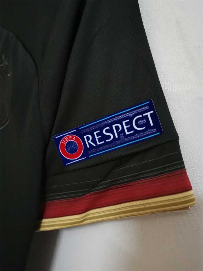 with Euro 2020 Patch Retro Jersey 2020 Germany Away Black Soccer Jersey