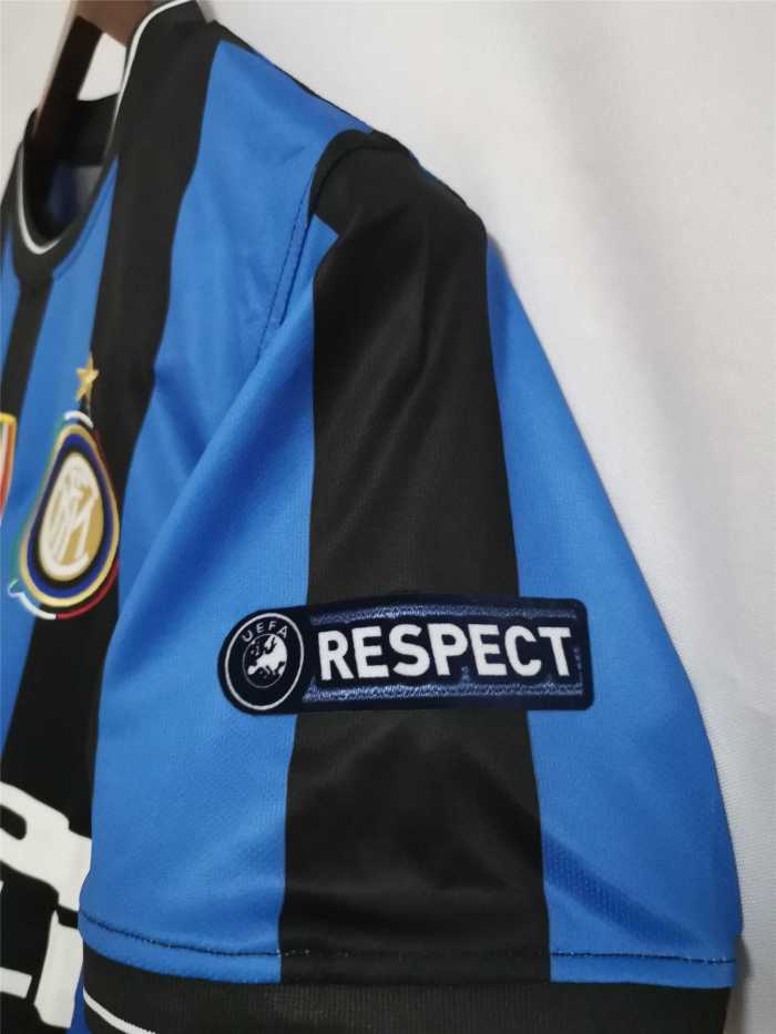 with Front Lettering+Scudetto+UCL Patch Retro Jersey Inter Milan 2009-2010 UCL Final Home Soccer Jersey