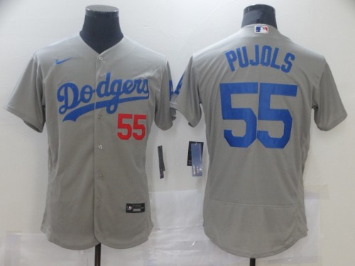 Dodgers 55 Albert Pujols Gray 2020 Flexbase Jersey