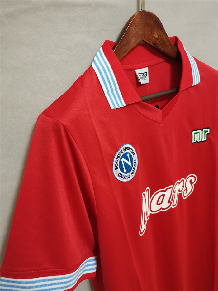 Retro Jersey 1988-1989 Calcio Napoli Away Red Soccer Jersey