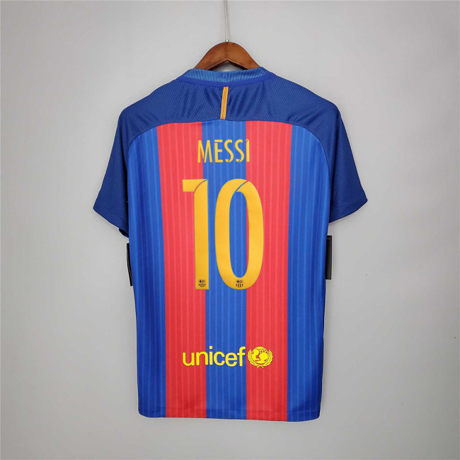 Retro Jersey 2016-2017 Barcelona MESSI 10 Home Soccer Jersey Vintage Football Shirt