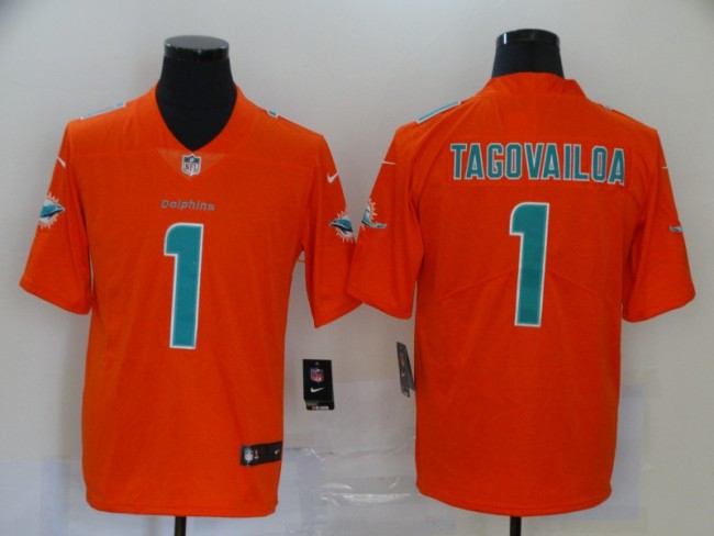 Miami Dolphins 1 Tua Tagovailoa Orange Inverted Legend Limited Jersey