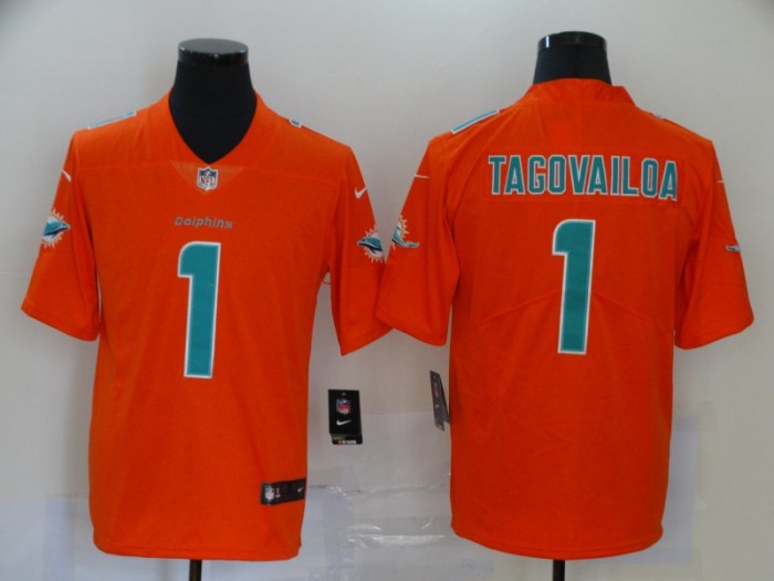 Miami Dolphins 1 Tua Tagovailoa Orange Inverted Legend Limited Jersey
