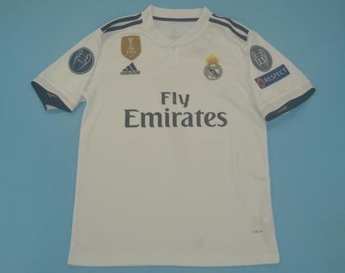 with UCL Patch Retro Jersey 1918-1919 Real Madrid Home Soccer Jersey