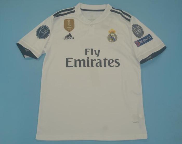 with UCL Patch Retro Jersey 1918-1919 Real Madrid Home Soccer Jersey